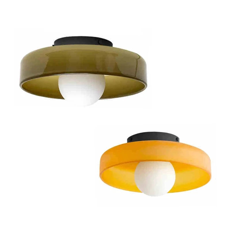 Tinted Glass Flush Ceiling Light