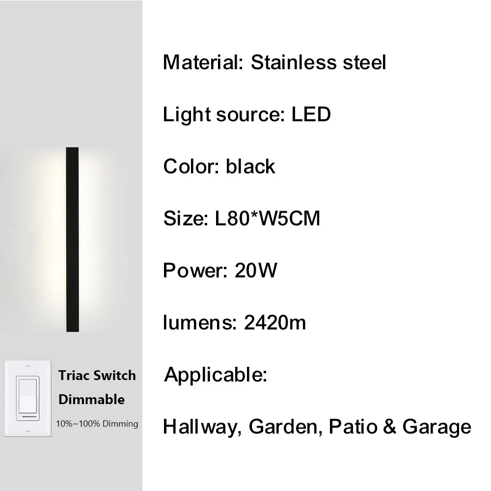 Dimmable Stainless Porch Light