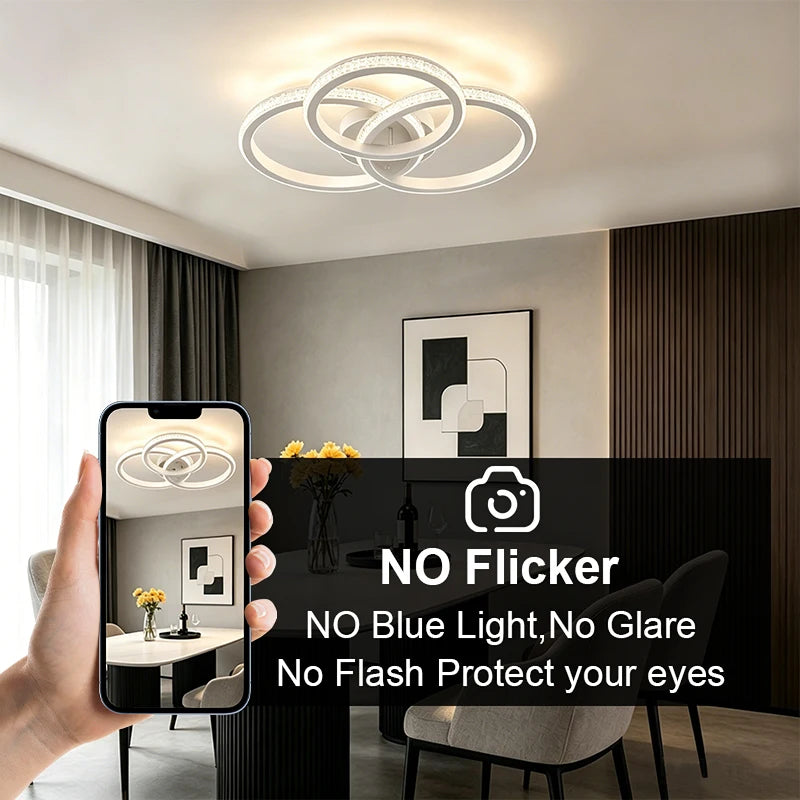 Round Acrylic Flush-Mount Light
