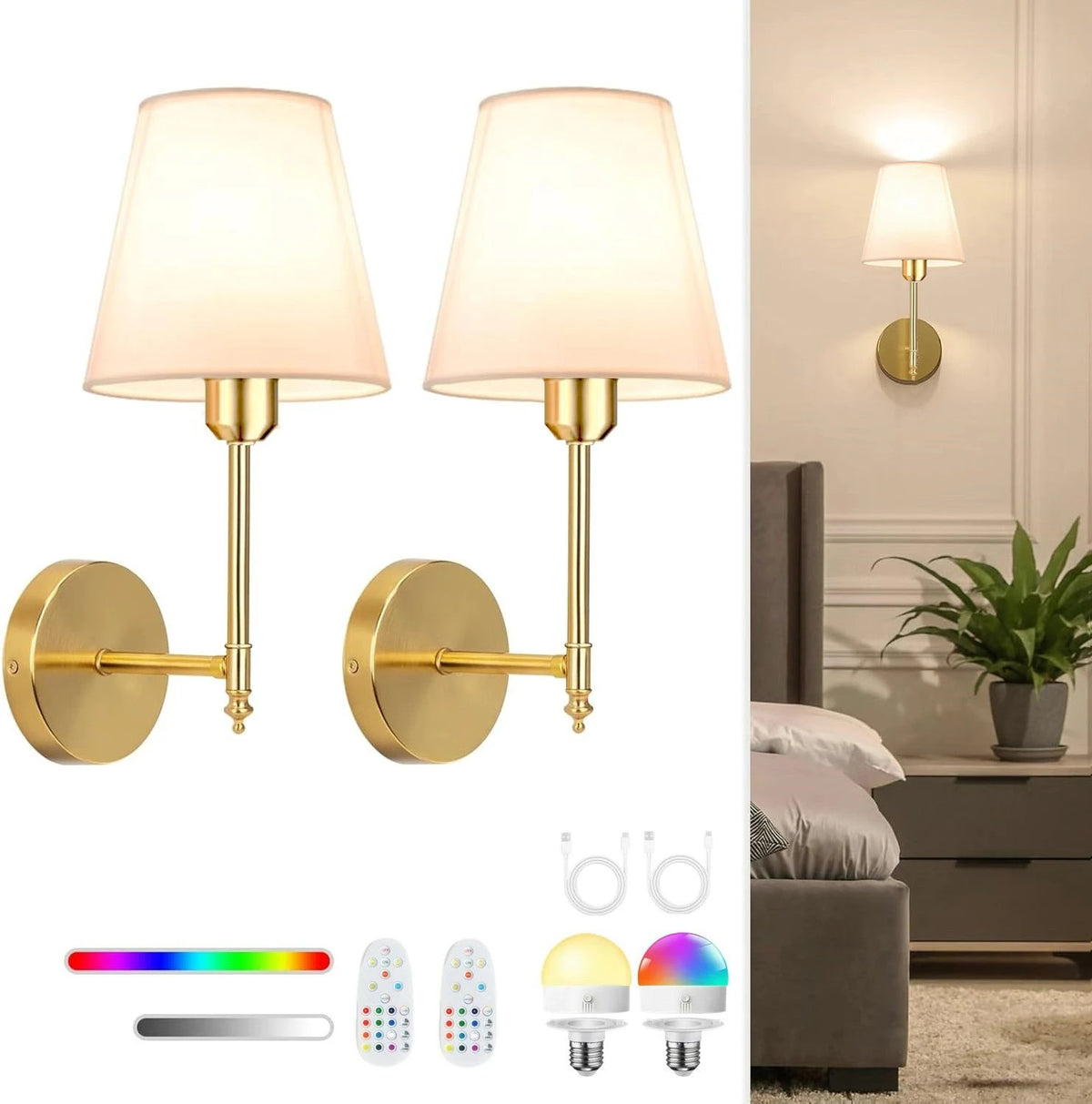 Cordless Colour-Change Sconce