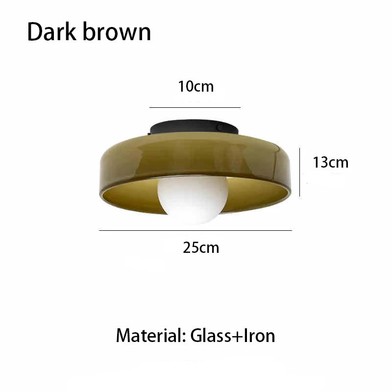 Tinted Glass Flush Ceiling Light