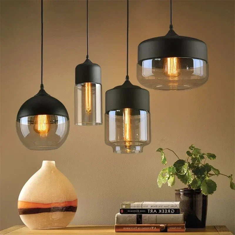 Alder Timber & Glass Dining Pendant