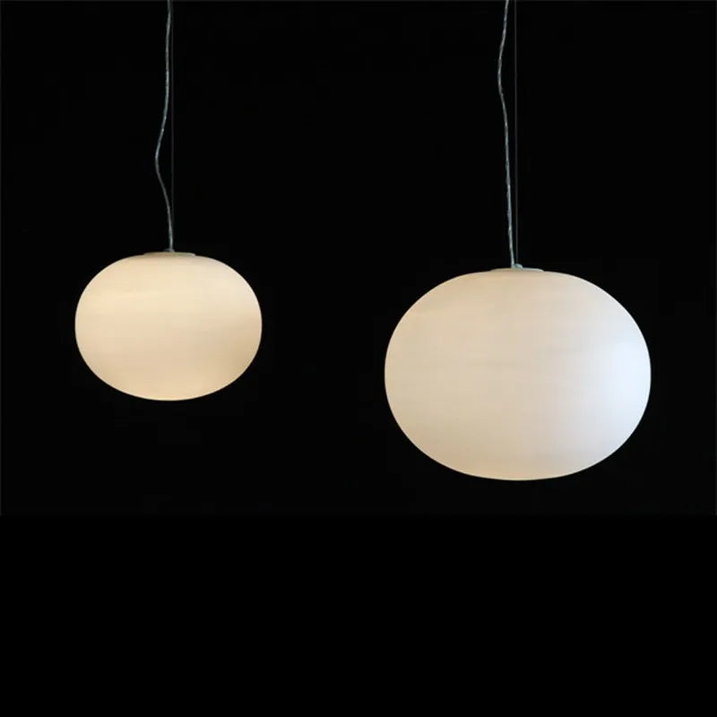 Milk Glass Oval Pendant