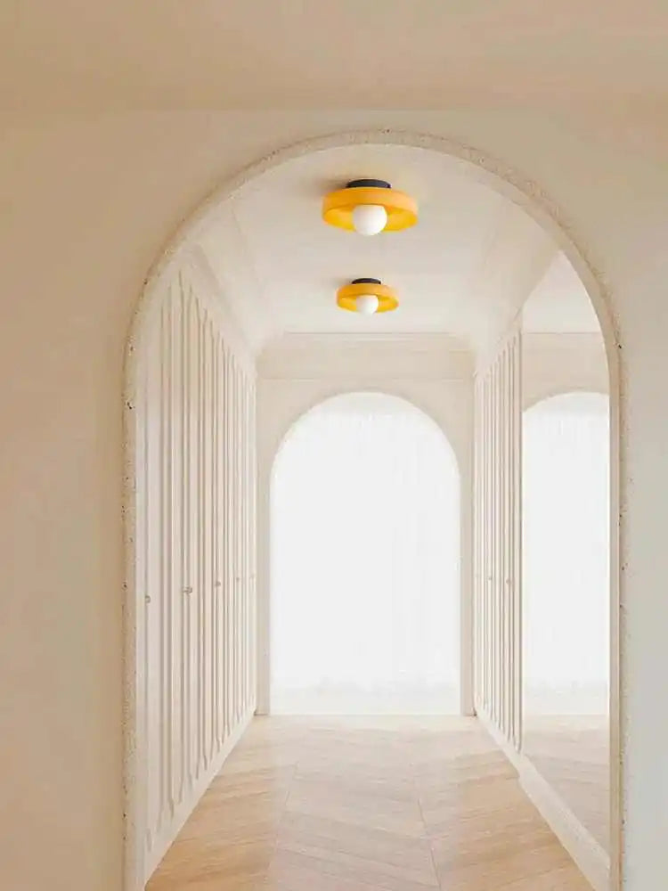 Tinted Glass Flush Ceiling Light
