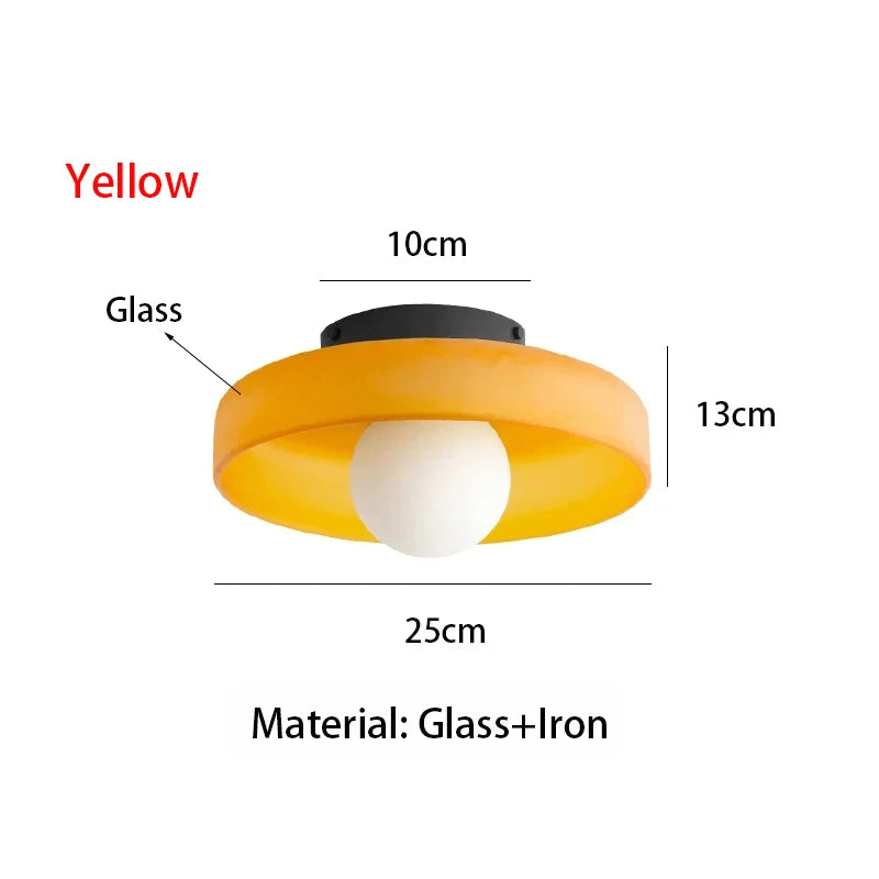 Tinted Glass Flush Ceiling Light