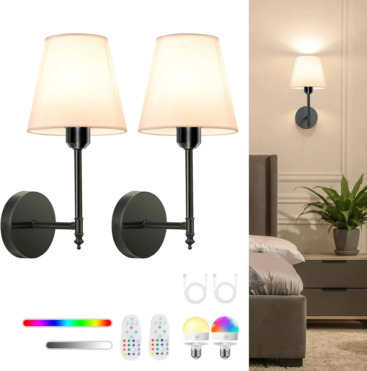 Cordless Colour-Change Sconce