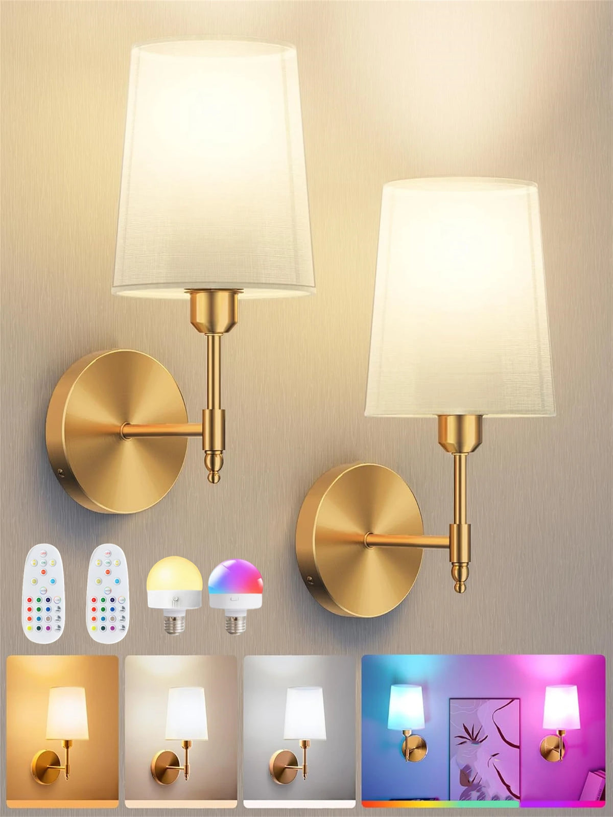 Cordless Colour-Change Sconce