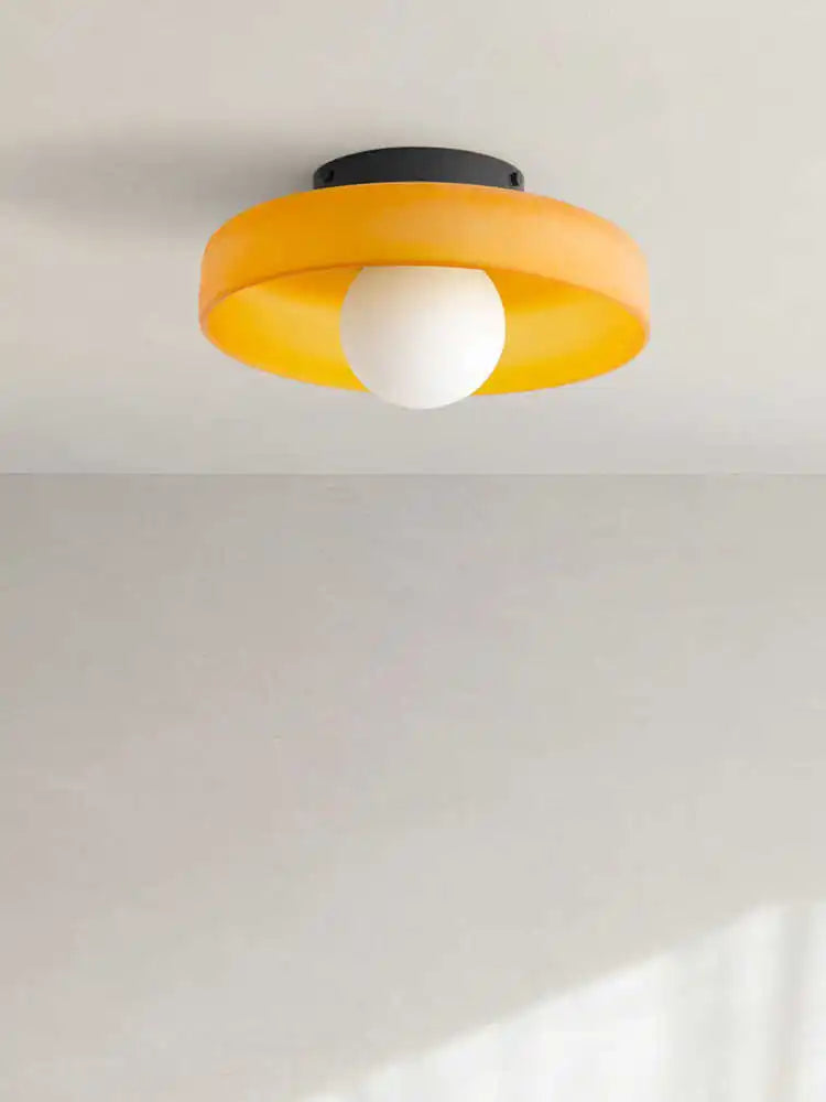 Tinted Glass Flush Ceiling Light