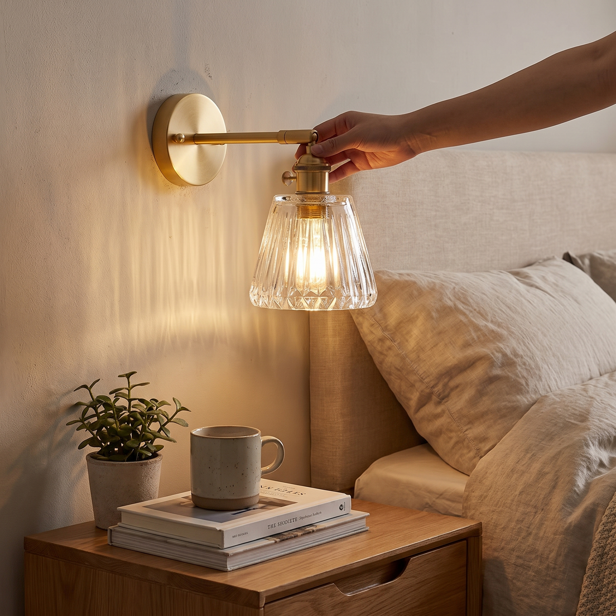 Kyo Brass and Glass Wall Light