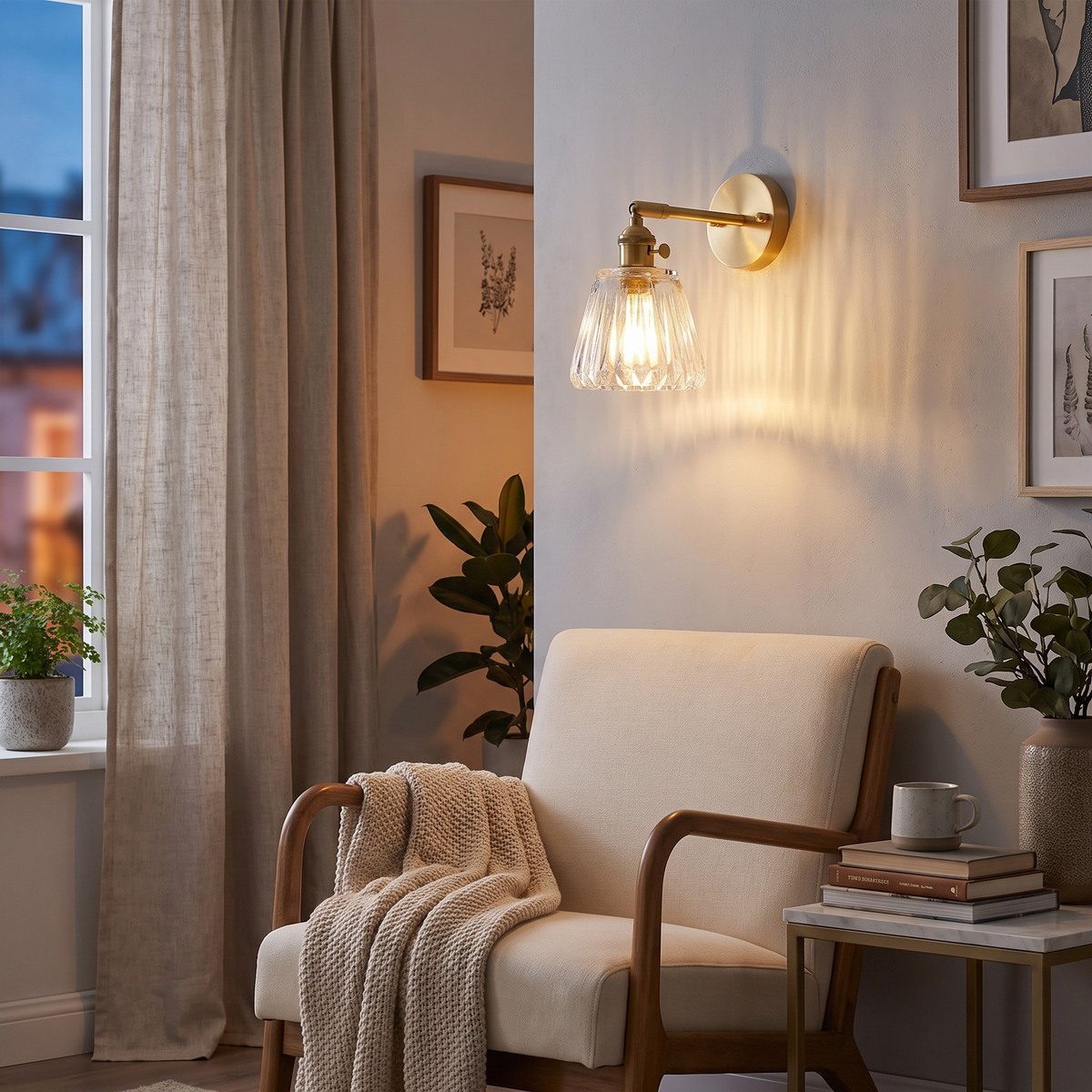 Kyo Brass and Glass Wall Light lifestyle