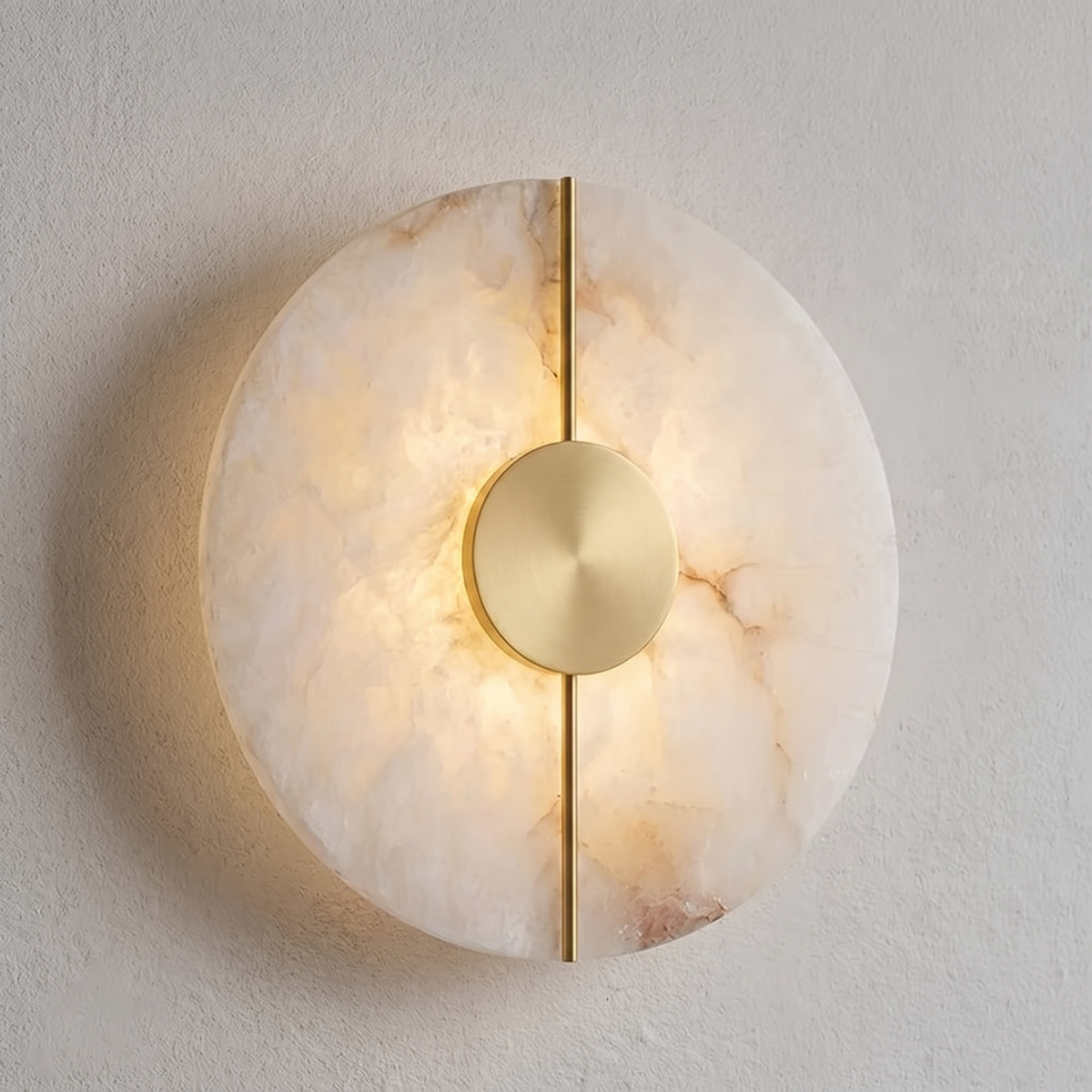 Alabaster LED Sconce on wall