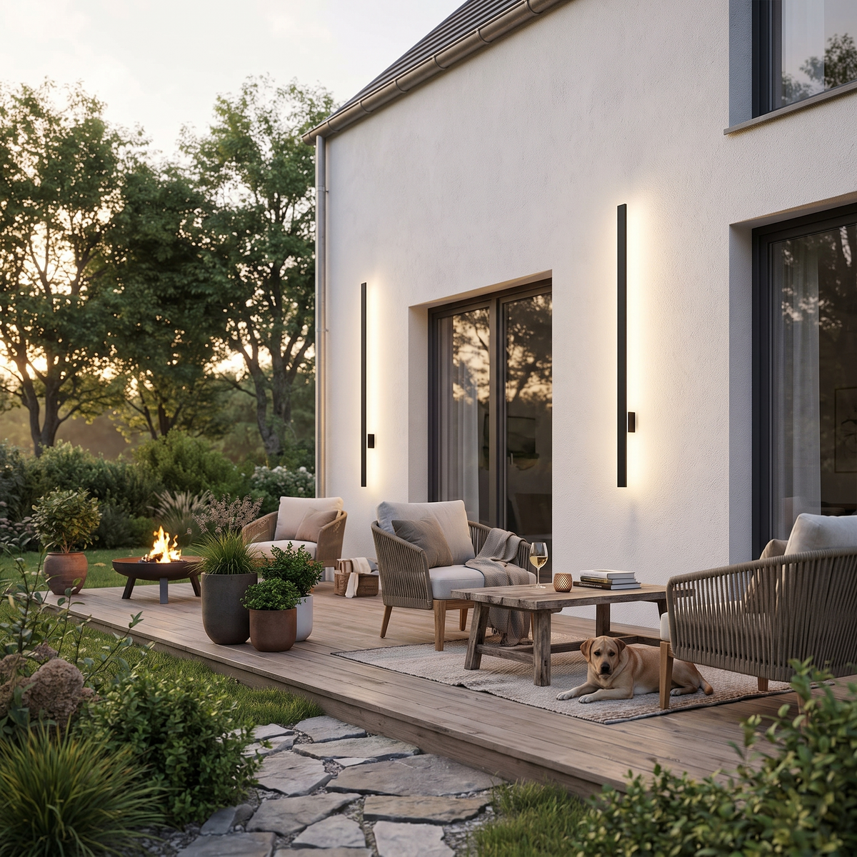 Outdoor light in use - alternate view