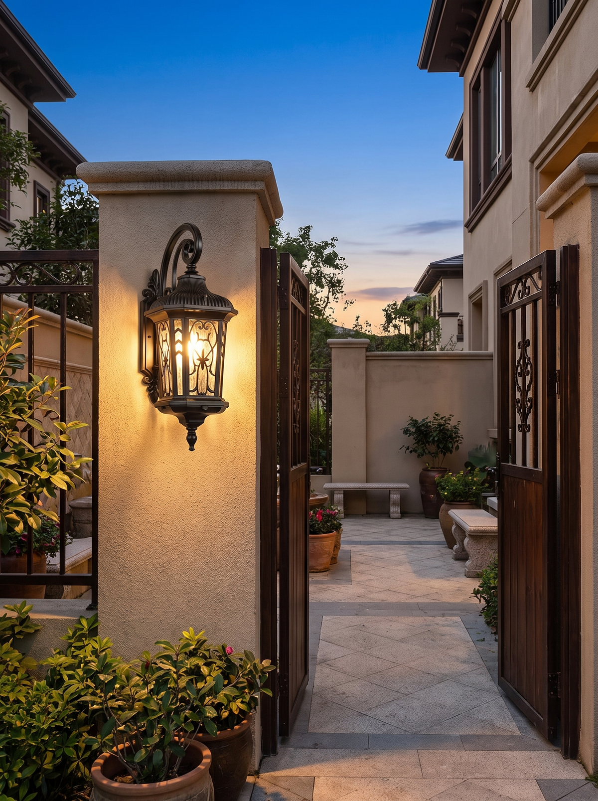 Luxury Villa Wall Sconce - in place