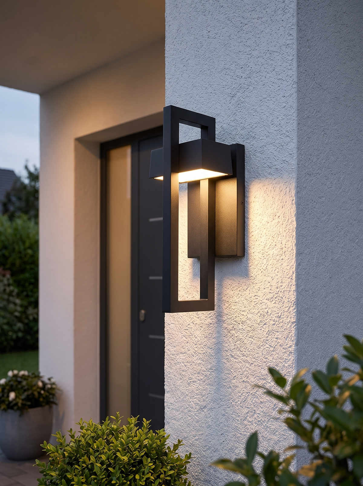 Retro Black 10W Wall Light - in use