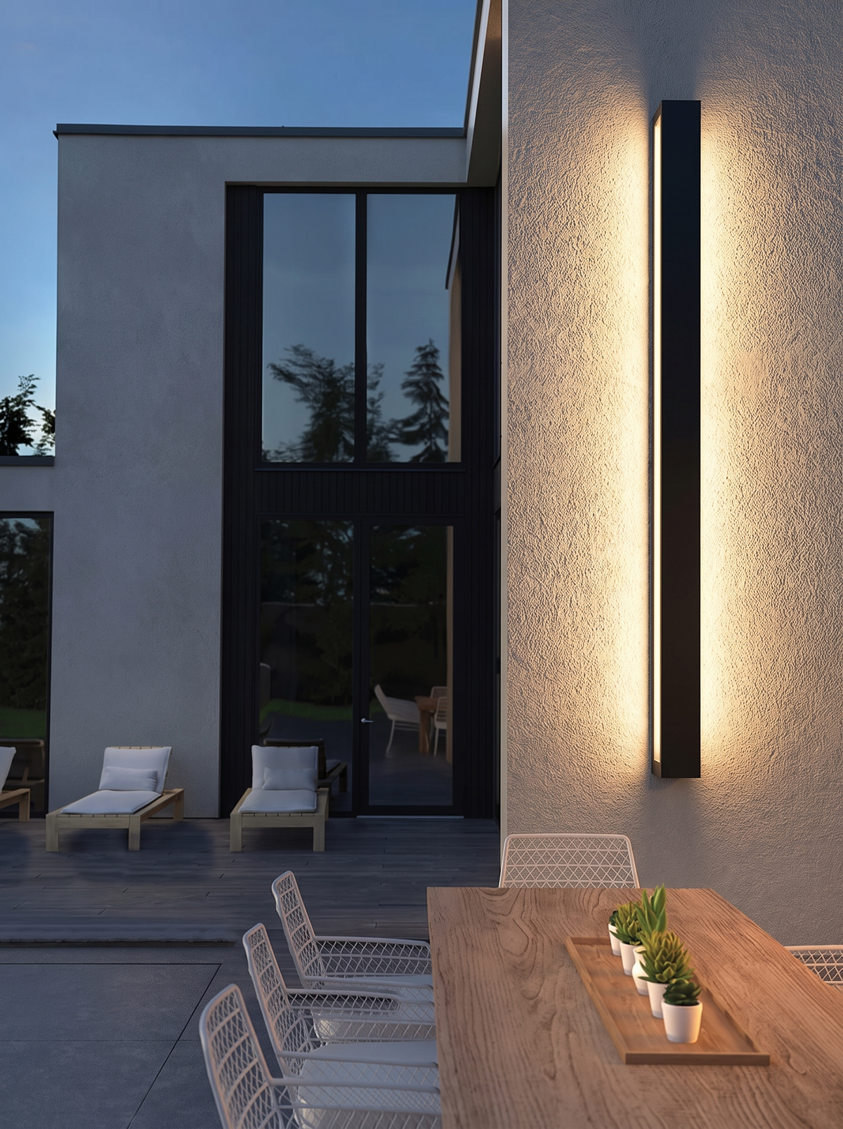 Minimalist LED Wall Washer Light - in use
