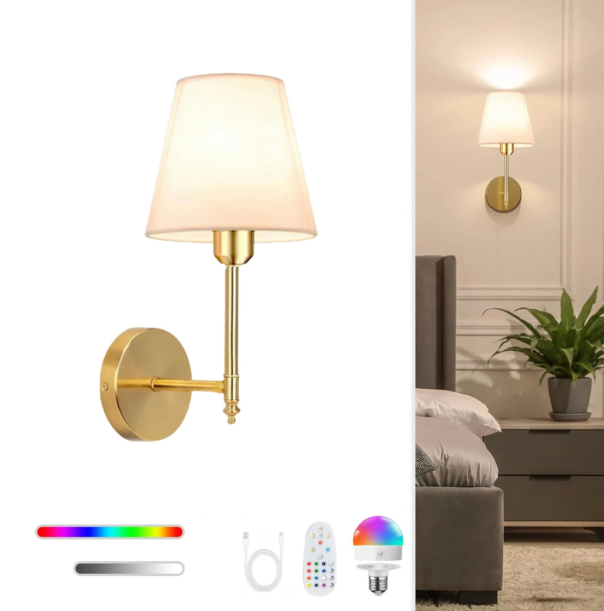 Cordless Colour-Change Sconce