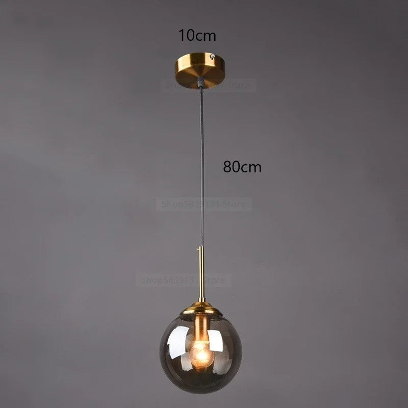 Smoke Glass Globe Pendant