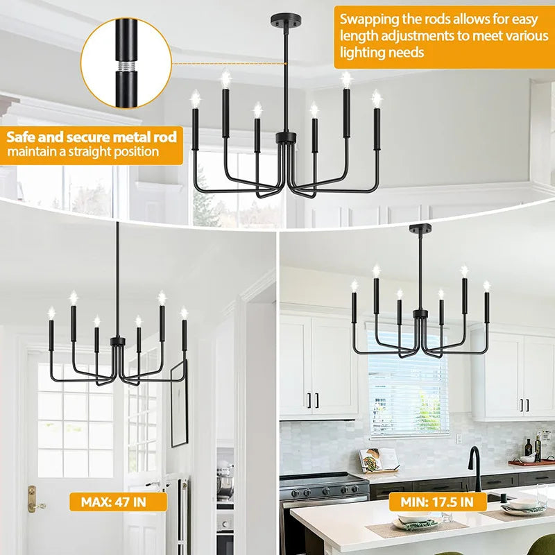 Loft Iron Candle Chandelier