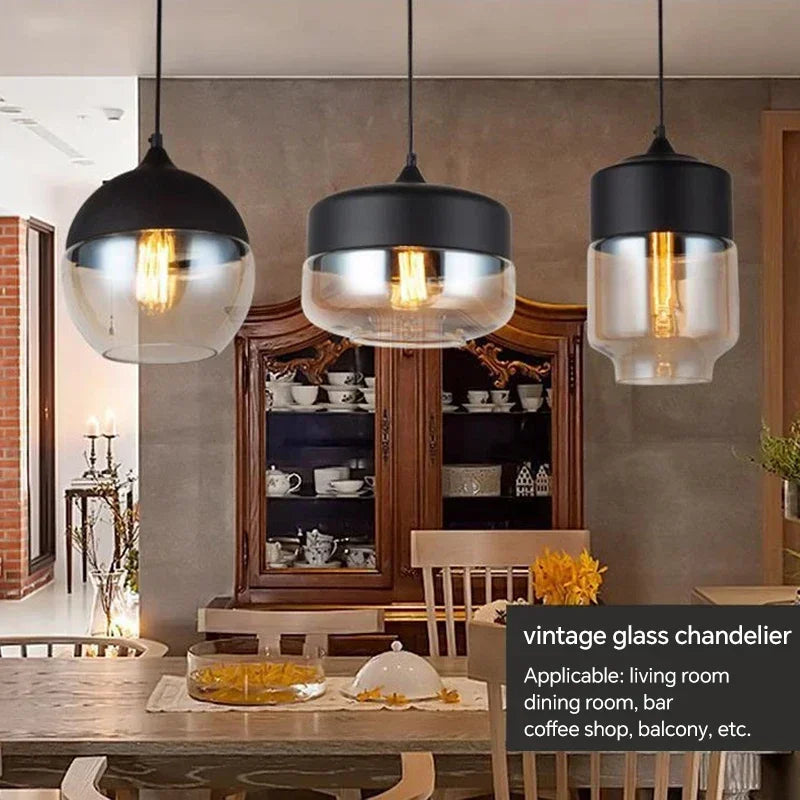 Alder Timber & Glass Dining Pendant