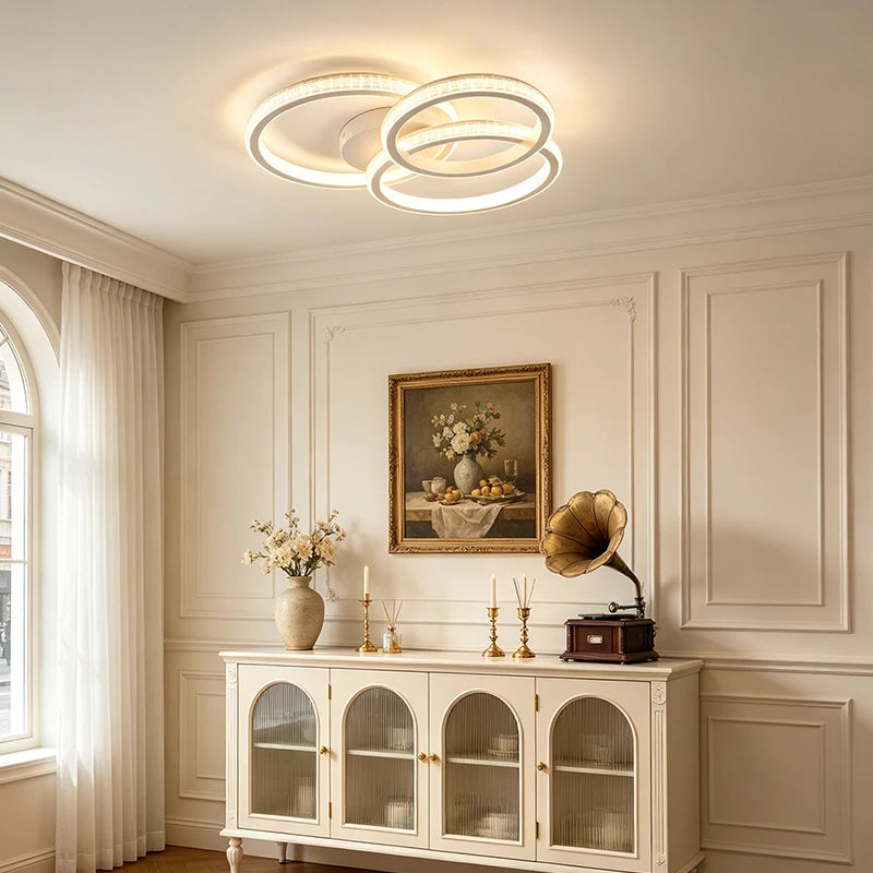 Round Acrylic Flush-Mount Light