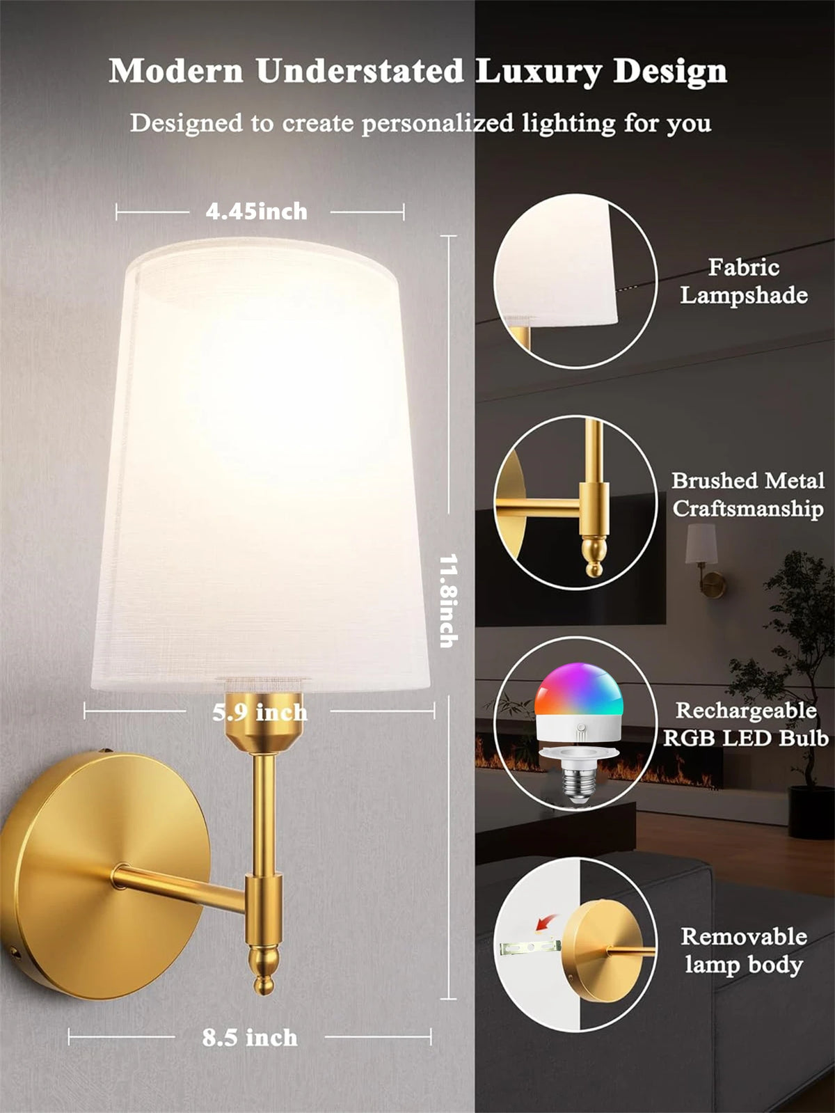 Cordless Colour-Change Sconce