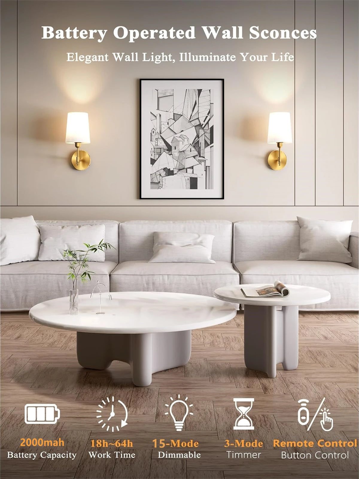 Cordless Colour-Change Sconce