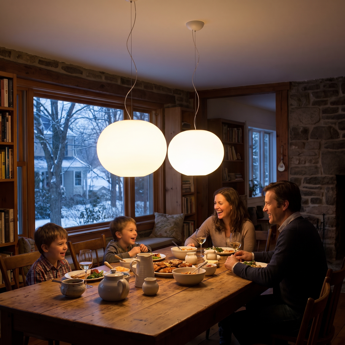 Milk Glass Oval Pendant