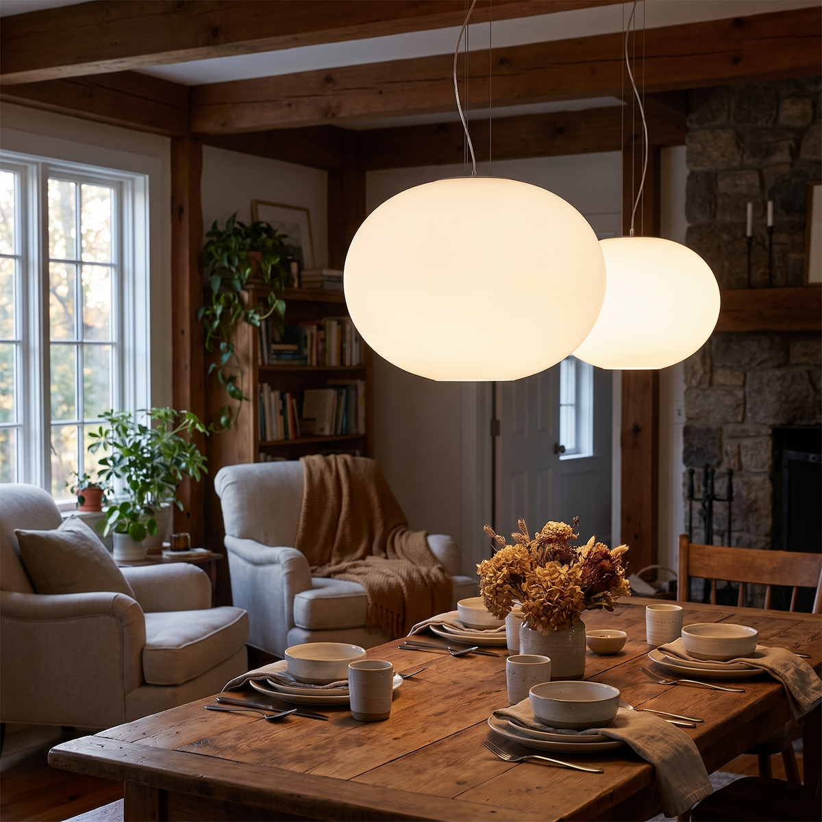 Milk Glass Oval Pendant lifestyle