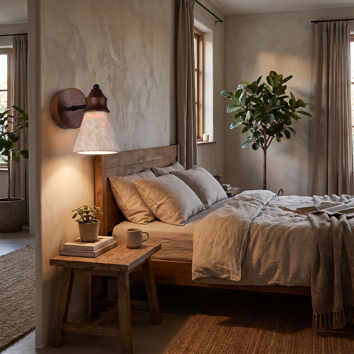 Travertine Stone Sconce lifestyle
