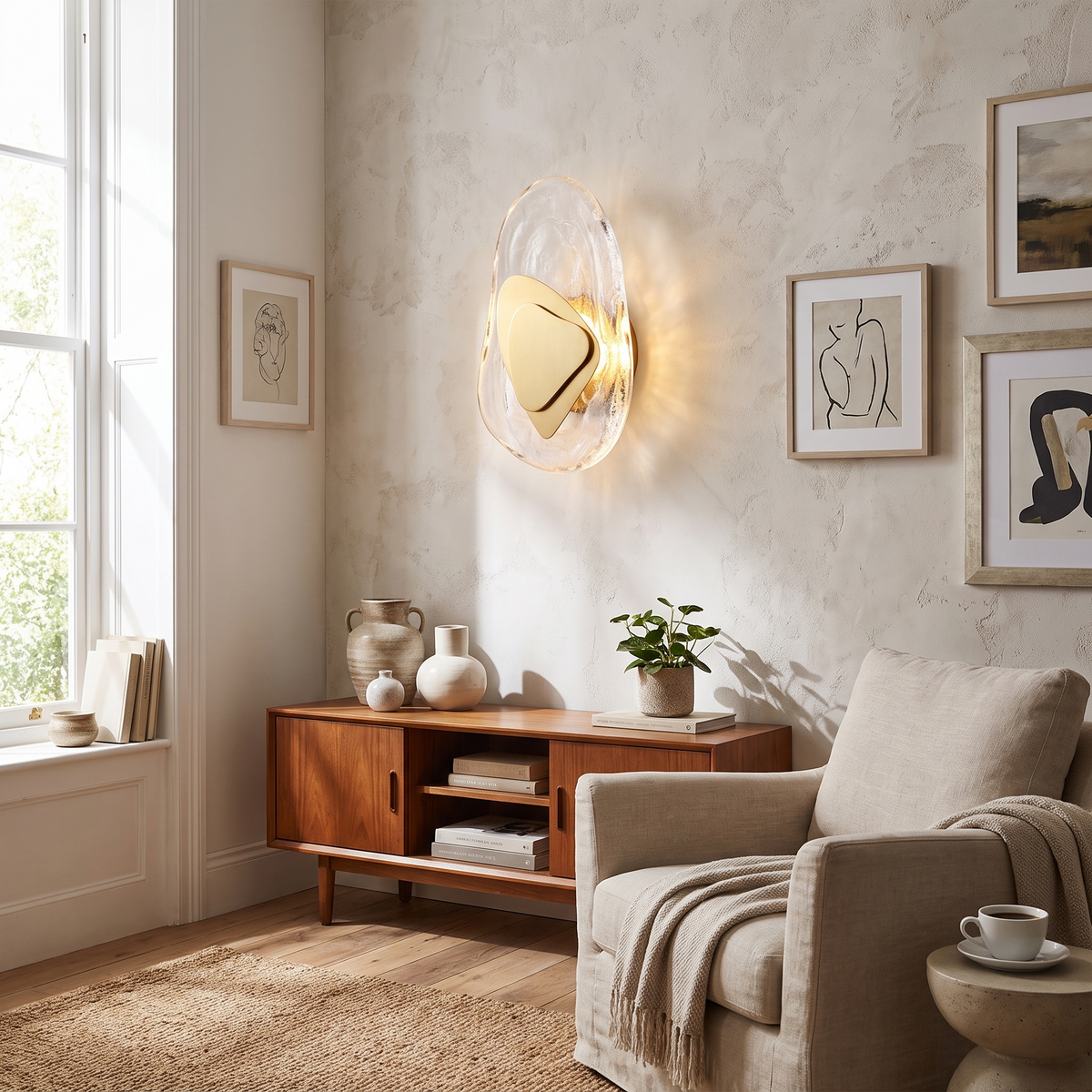 Fresco Patterned Glass Sconce lifestyle