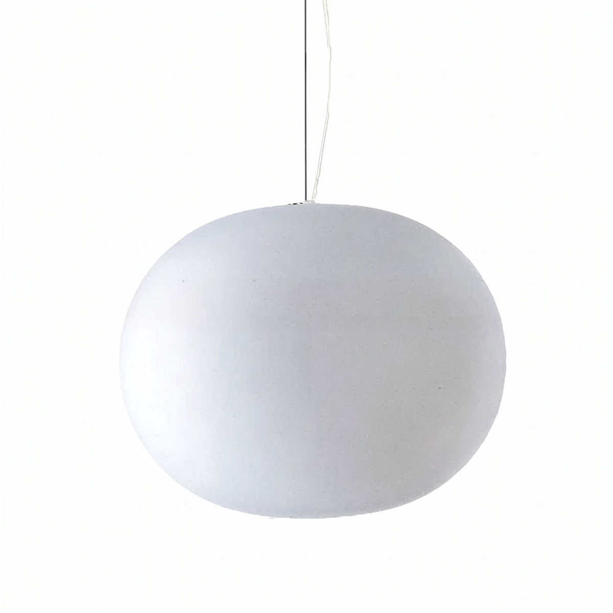 Milk Glass Oval Pendant on white backdrop