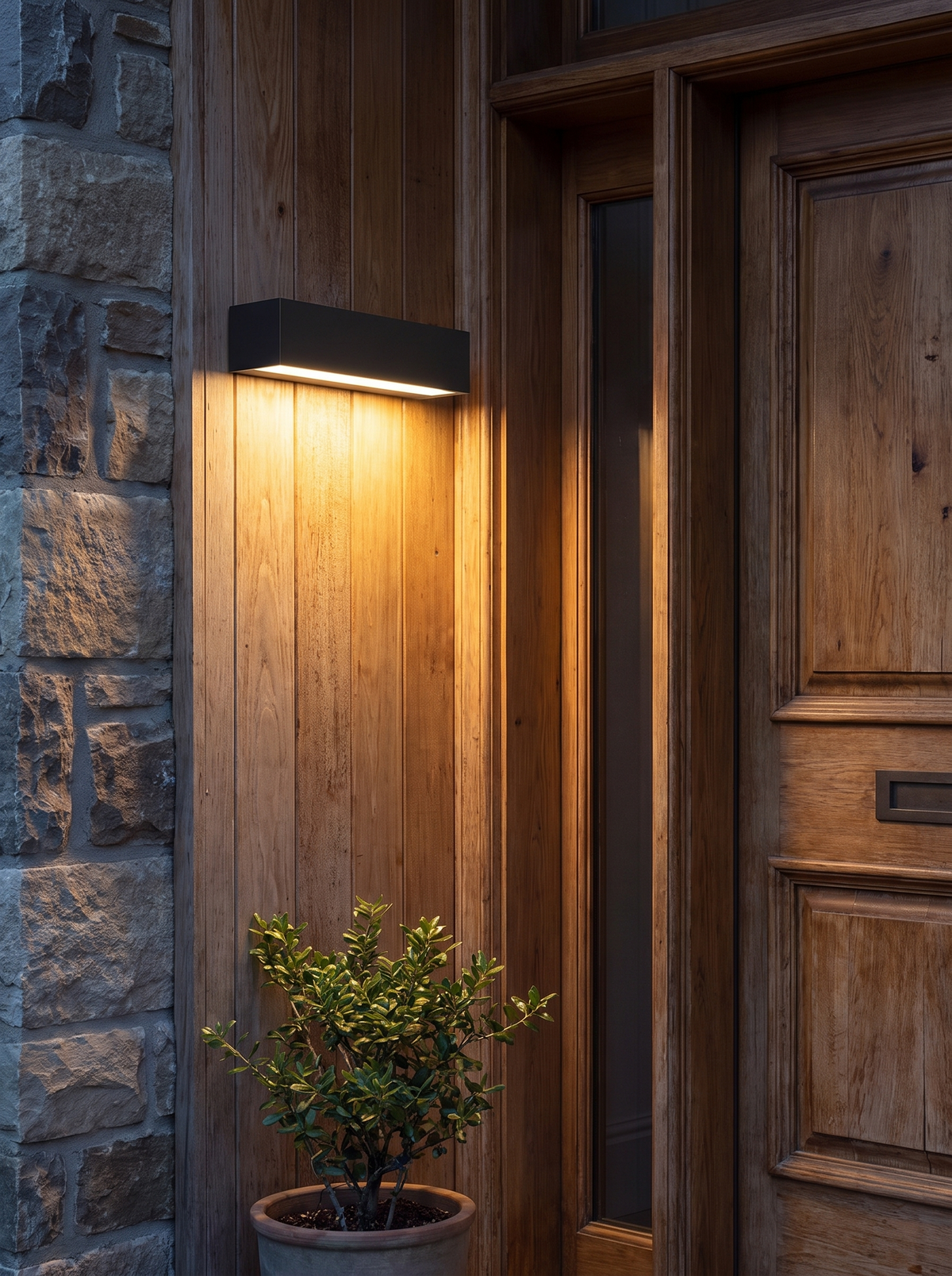 Aluminium Porch Wall Sconce - in use