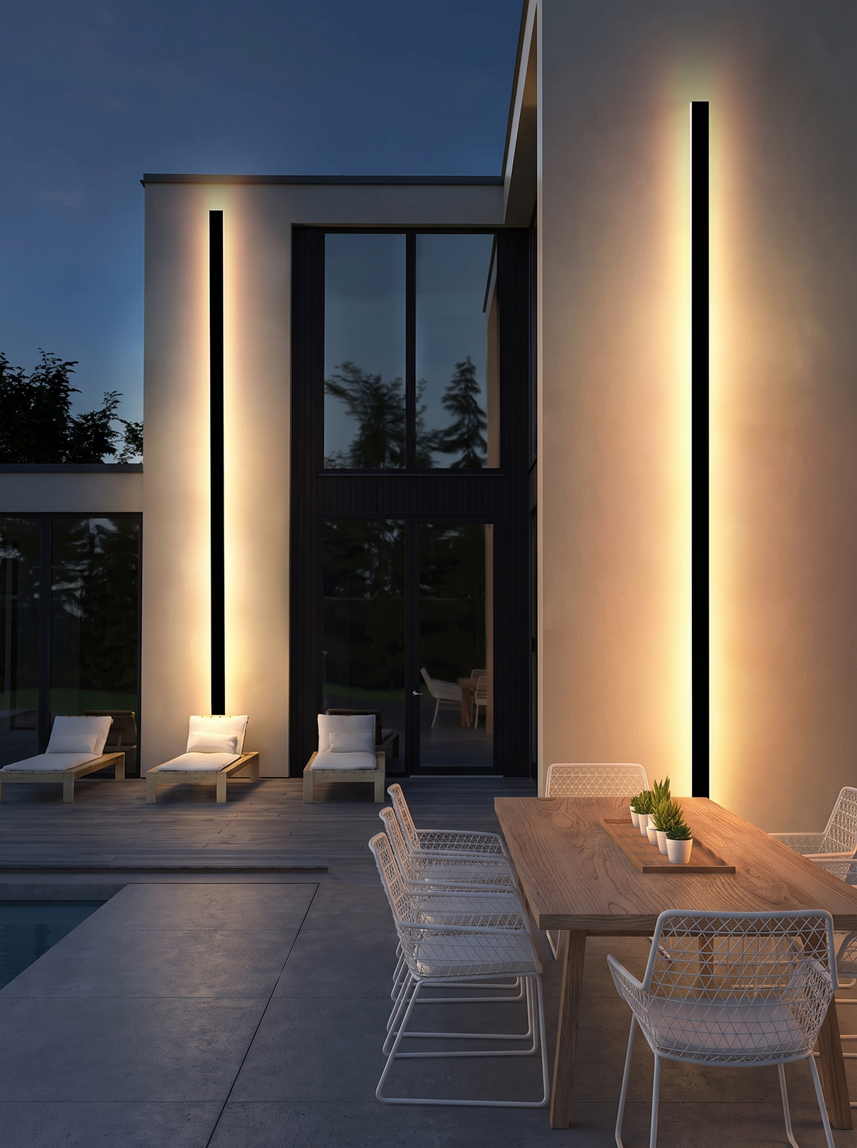 Minimalist LED Wall Washer Light - in place